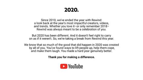 YouTube Announces There Will Be No Rewind for 2020: It ...